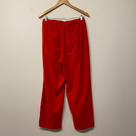 Urban Outfitters Red Pleated Straight Barrel Leg Dress Pants - Picture 5 of 5